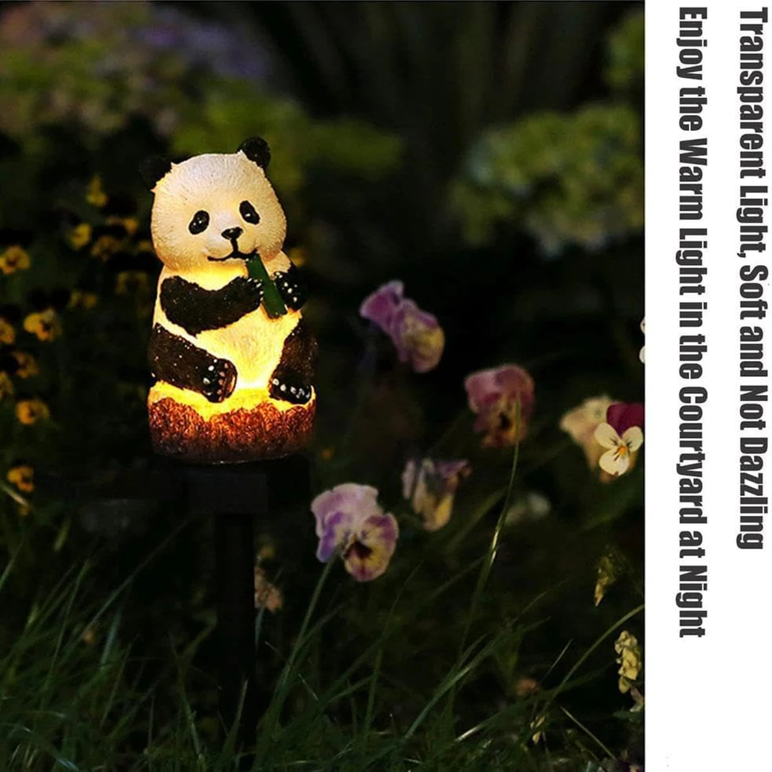 Adorable and Cute Panda Solar LED Light for Outdoor Garden Decor - Brighten up Your Patio, Lawn, and Yard with this Stylish Stak