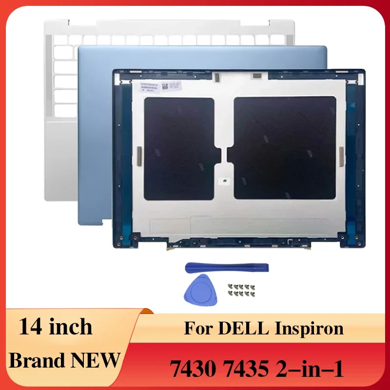 

For DELL Inspiron 7430 7435 2-in-1 NEW Laptops Case Notebook Screen LCD Back Cover/Palmrest Accessories Blue Silver
