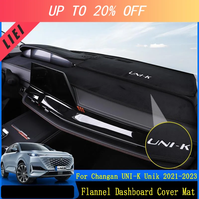 LIEI Car Flannel Slip Anti UV Mat Dashboard Cover Pad Dashmat Sun Shade Carpet For Changan UNI-K Unik 2021 2022 2023 Accessories