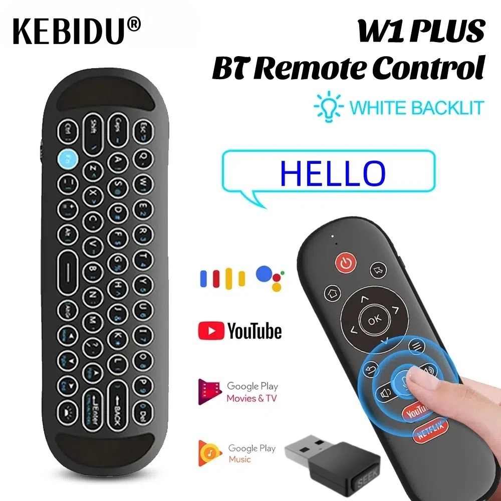 W1 PLUS kontrola pilot bezprzewodowa mysz 2.4G RF bezprzewodowa Mini klawiatura inteligentna klawiatura żyroskopowa wyczuwa Anti-loss IR dla TV, pudełko z systemem Android