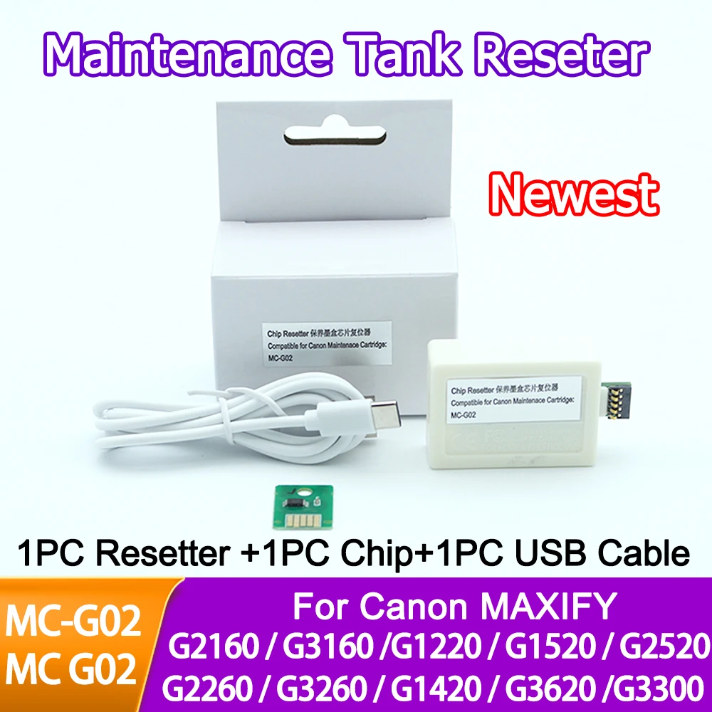 

MC G02 MC-G02 Maintenance Tank Chip Resetter For Canon PIXMA G2160 G3160 G1220 G2260 G3260 G1520 G2520 G2560 G3520
