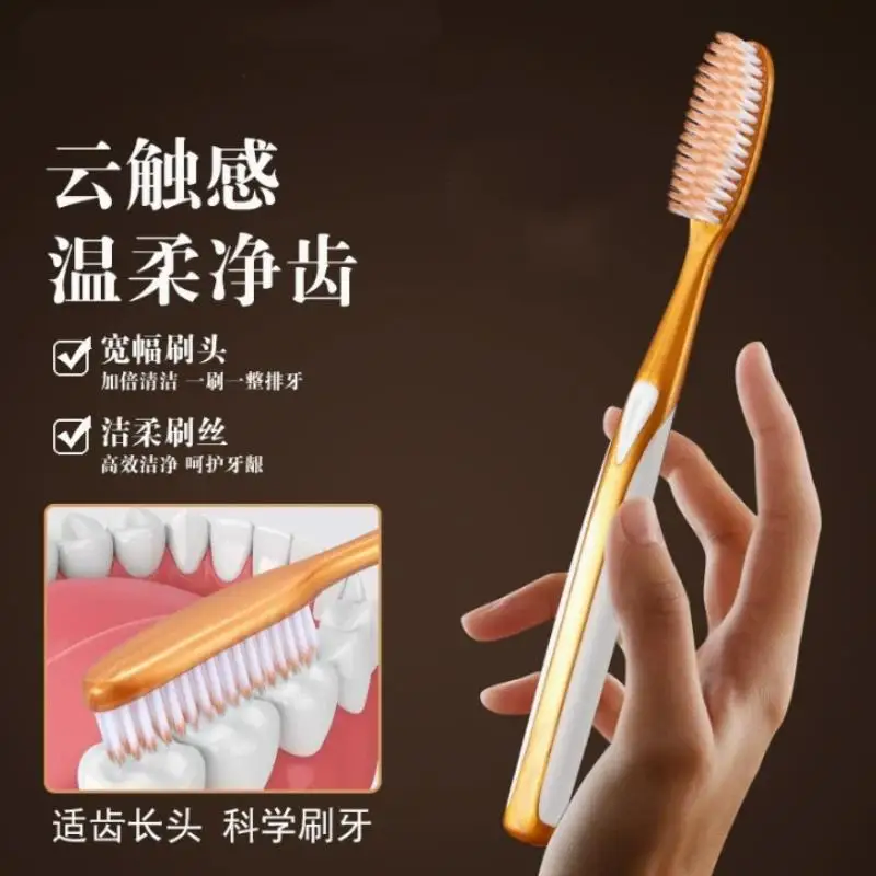 6 Pack Soft Bristle Toothbrush For Sensitive Teeth Long Curly Head Deep Cleaning Oral Care Travel