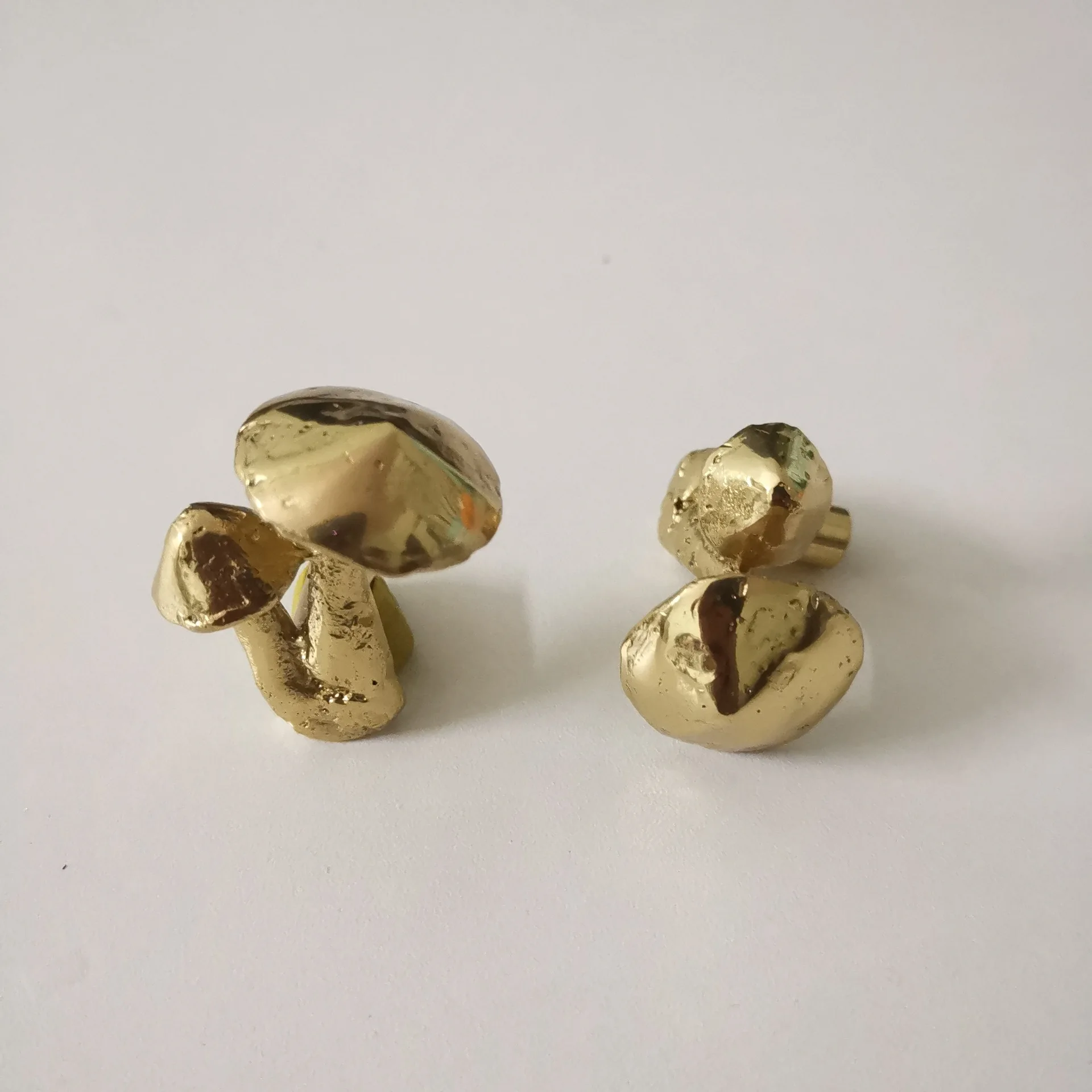 Solid Brass Handle Gold Mushroom Furniture Handles Drawer Copper Knobs Cabinet Kitchen Cupboard Pulls
