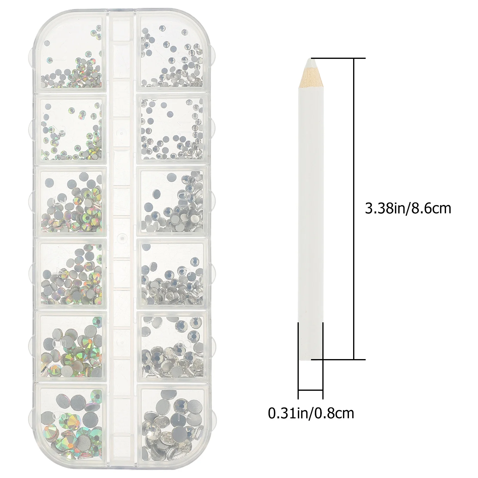 1Set Flatback Nail Rhinestones Charms Pickup Pencil DIY Nail Art Bling Decorations for Nails Crafts Clothes Shoes