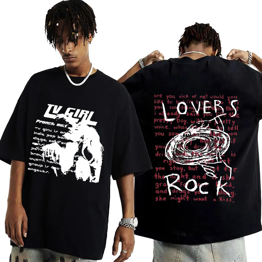 

Tv Girl Lovers Rock Song Graphic T Shirt French Exit Album Poster Merch T-shirt Men Women Vintage Black Short Sleeve T Shirts