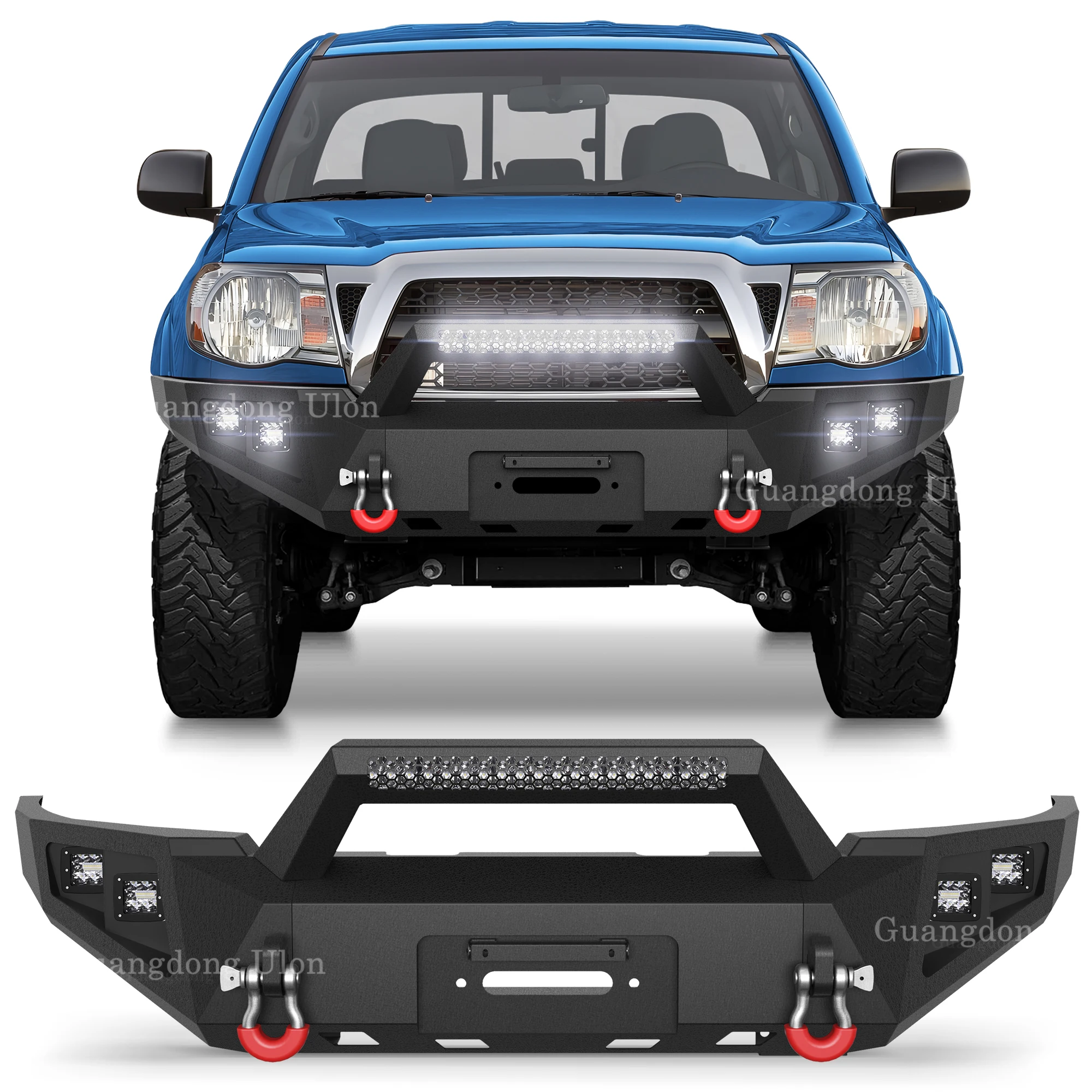 

Заводская цена 4x4 Off Road Pickup Bull Bar со светодиодной подсветкой, передний бампер лебедки для Toyota Tacoma 2-го поколения 2005-2015