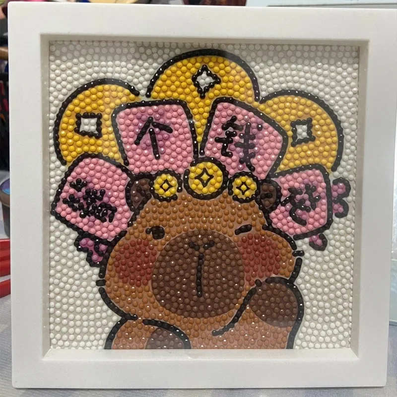 2025 Capybara Diamond Stickers DIY Handmade Embroidery Full Diamond Cartoon Ruby Cartoon Decorative Painting
