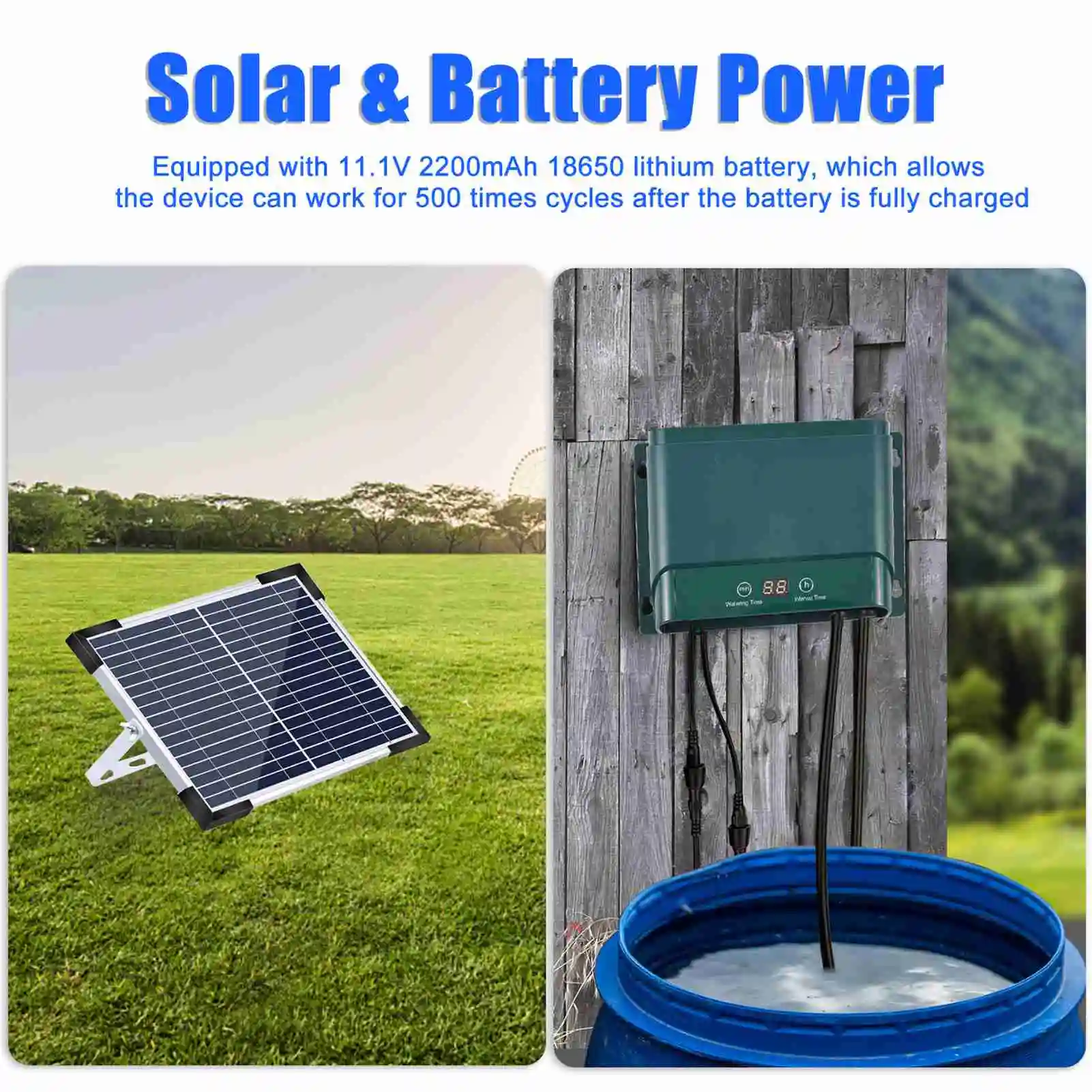 Picture 6: Solar Automatic Drip Irrigation Kit Automatic Watering Irrigation System Set for Garden 7 Timing Modes 30 Watering Modes