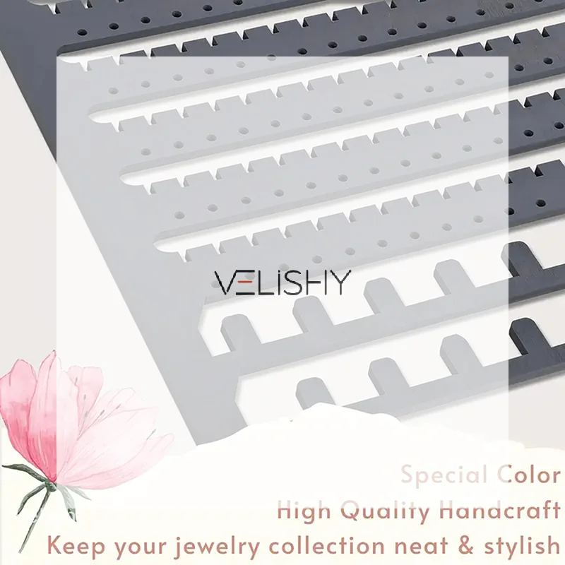 Hanging Jewelry Wall Mounted Necklace Earrings Display Stand Ear Studs Holder Storage Rack Home Decoration Wooden
