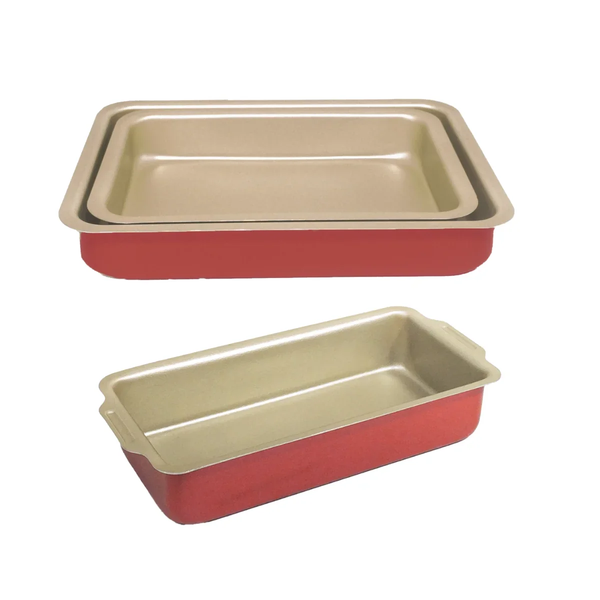 Set of 2 Rectangular Baking Pits + 1 Nonstick Baking Shape