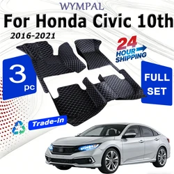 Car Floor Mats  For Honda Civic 10th 2021 2020 2019 2018 2017 2016 Carpets Auto Interior Accessories Covers Automotive Vehicles