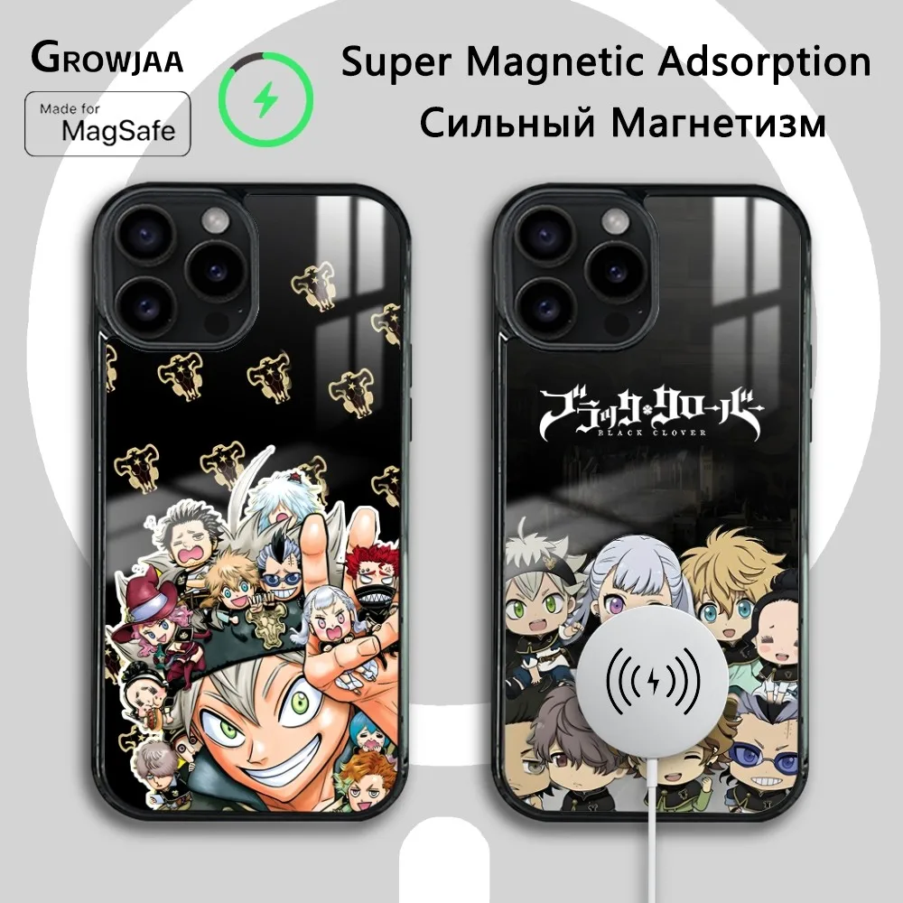 

Anime T-Topics Black Clover Phone Case For iPhone 16 15 14 13 12 11 Pro Max Plus Mini Magsafe Mirror Wireless Magnetic Cover