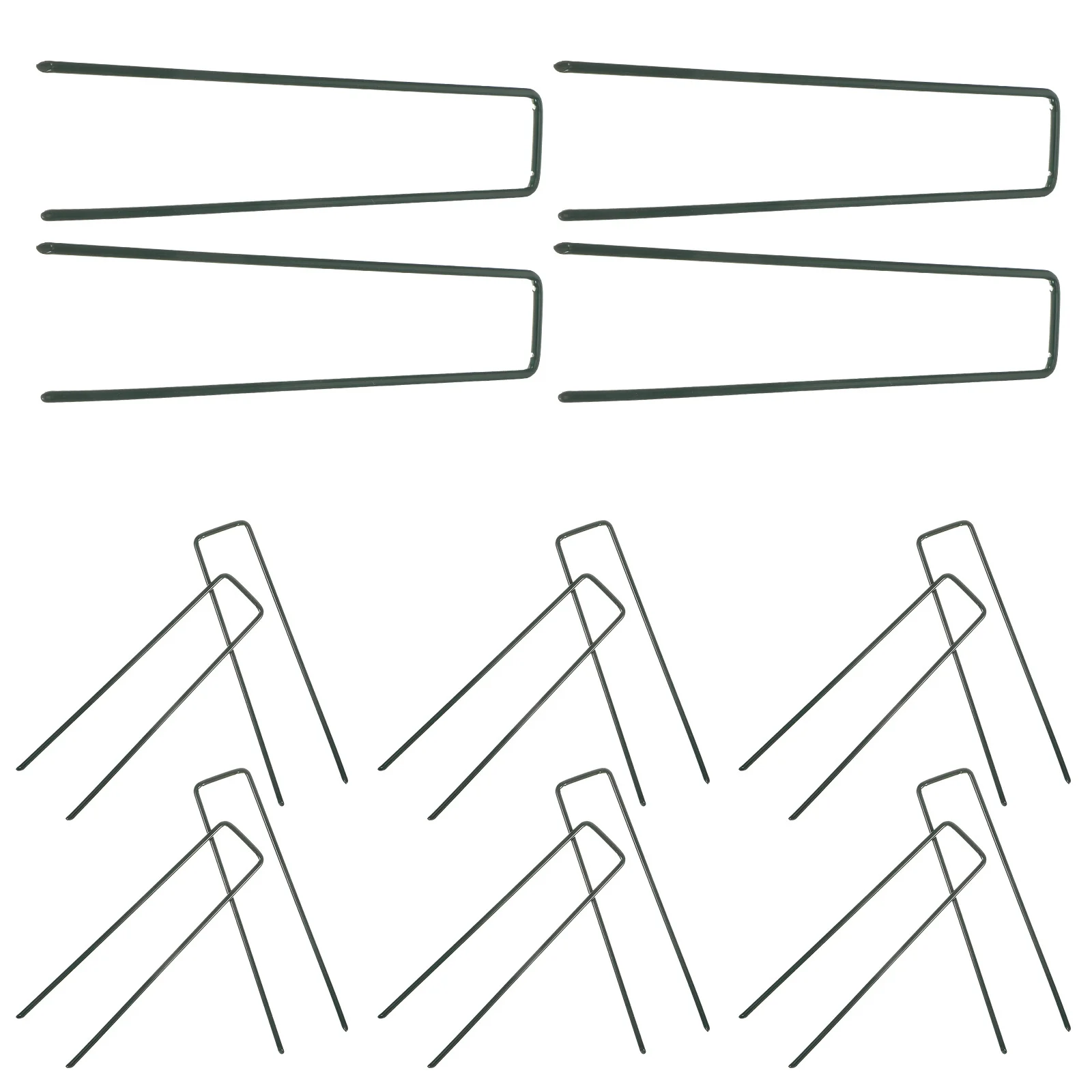 

30Pcs Green Lawn Fixing Nails U Shaped Turf Stakes for Garden Tent Camping Trampoline Landscape Turf Stakes