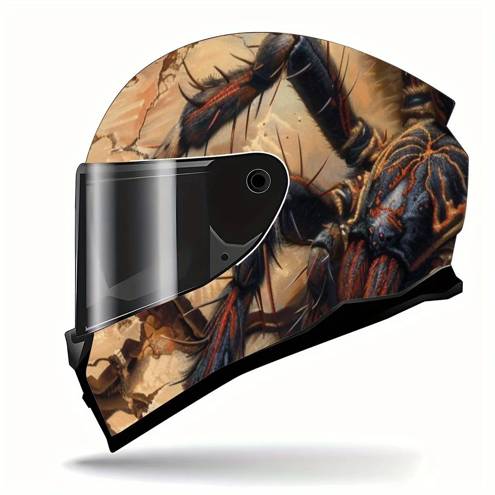 Image 4: Fantaisie horreur géant araignée toxique impression casque complet autocollant pour casque De moto course graphique décalcomanie vinyle Wrap casque De