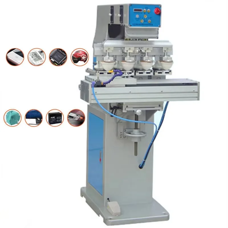 Multi-Color High Accuracy Semi-Automatic Shuttle Pad Printing Machine 4 Colors Multiple Function Printer