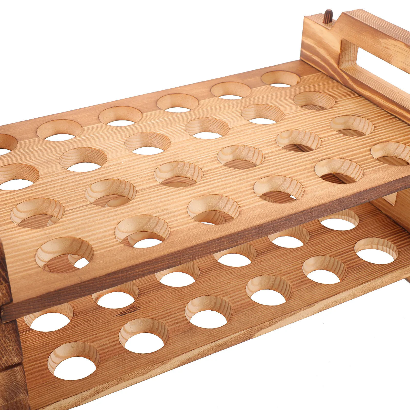 24 Holes Wooden Stackable Quail Egg Tray Rack Small Egg Holder Organizer for Kitchen Countertop Refrigerator Eggs Holder Rack