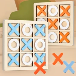 Tic Tac Toe Wooden Board Game for Classical Family Game Children's Puzzle Xo Chess Blocks Games Dementia Activities for Seniors
