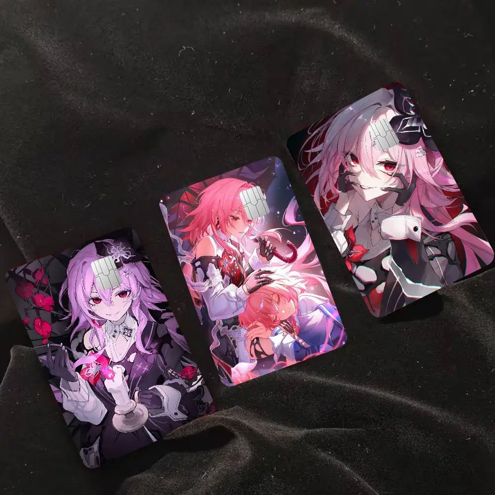 Game Honkai Star Rail Everight Diy Credit Debit Card Sticker Party Sticker Decoration Waterproof Small Chip Card Skin Sticker
