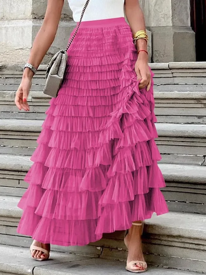 

Юбка плиссированная женская с завышенной талией, повседневная, свободного кроя, от китайского производителя, с эластичным поясом, в стиле Color Street