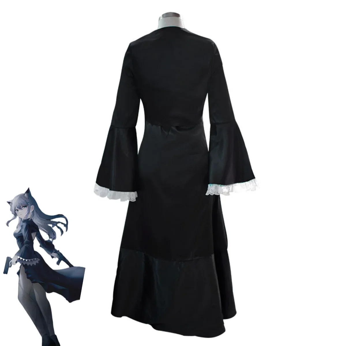 Anime Game Blue Archive Sunaokami Shiroko Cosplay Costume Black Long Skirt Evening Dress Wig Woman Sexy Carnival Party Suit