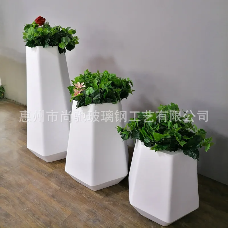 LH FRP flower pot shopping mall special-shaped flower ware outdoor indoor shopping mall ornament landing