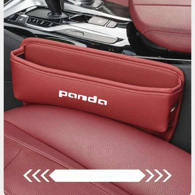 Organizador de asiento de coche, caja de almacenamiento de hendidura de cuero para FIAT PANDA, accesorios para automóviles