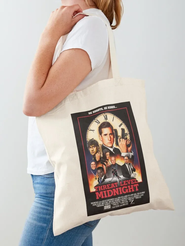 Threat Level Midnight Tote Bag Cloth bag supermarket folding bag eco pack Canvas Tote