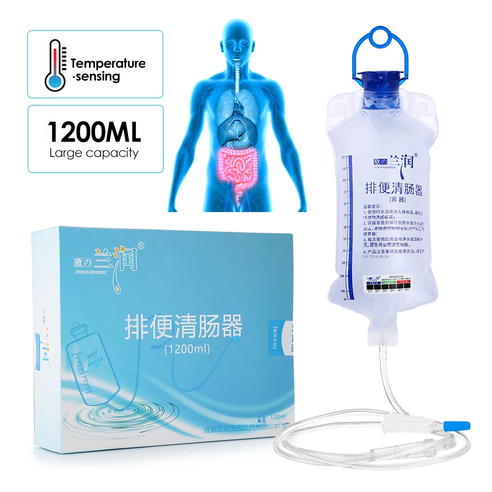 1200ml Enema Bag Cleaning Kit Household Cleaner Back Court Vaginal Irrigator Intestinal Cleaner Women Hygiene Flushing Bag