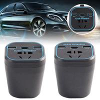 Car Power Inverter 24V 12v 220v 120W Led Display 3USB + Port Inversor Fonte 12v QC3.0 Lighter Cigarette Power 220v Auto Inv J2I0