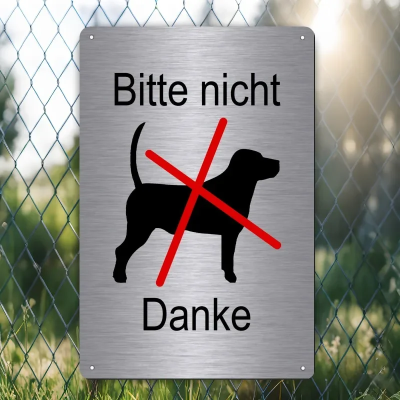2026 20x30cm No Dogs Allowed Metal Sign - German Prohibition Outdoor Wall Art for Garden Pub