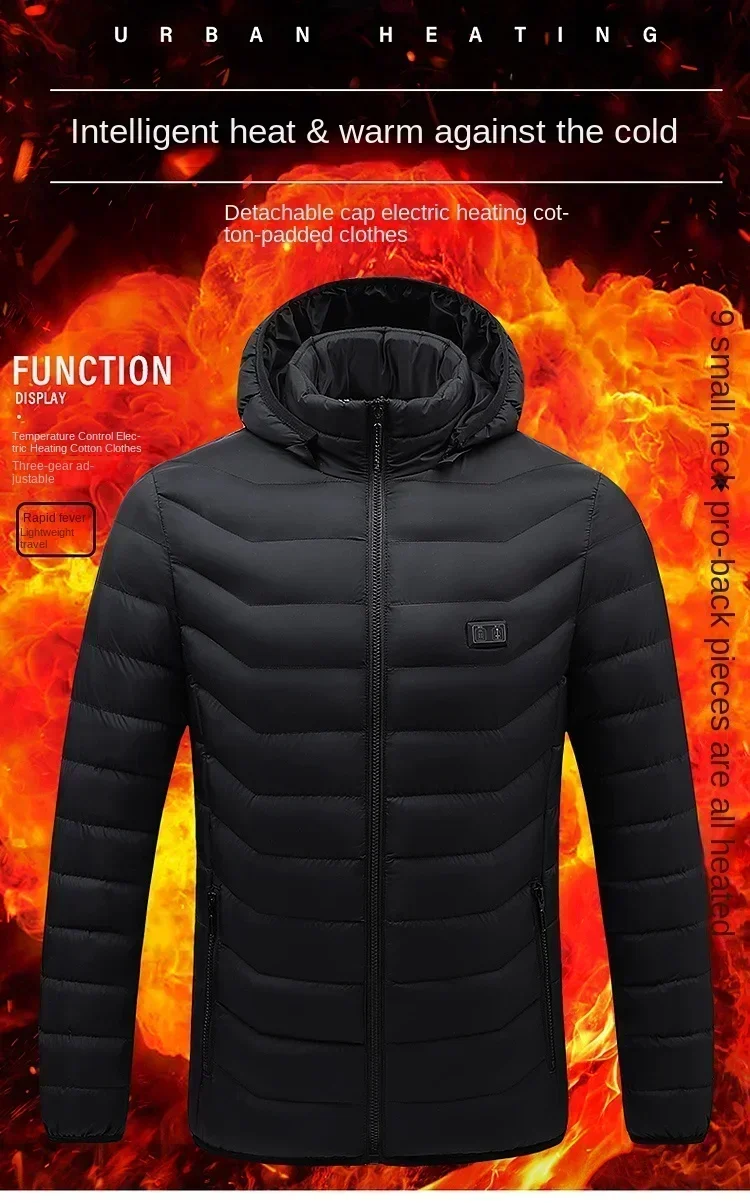 21 Zone Heating Suit Winter Men's Outdoor Warm USB Intelligent Heating Multi Gear Adjustable Controllable Temperature Jacket