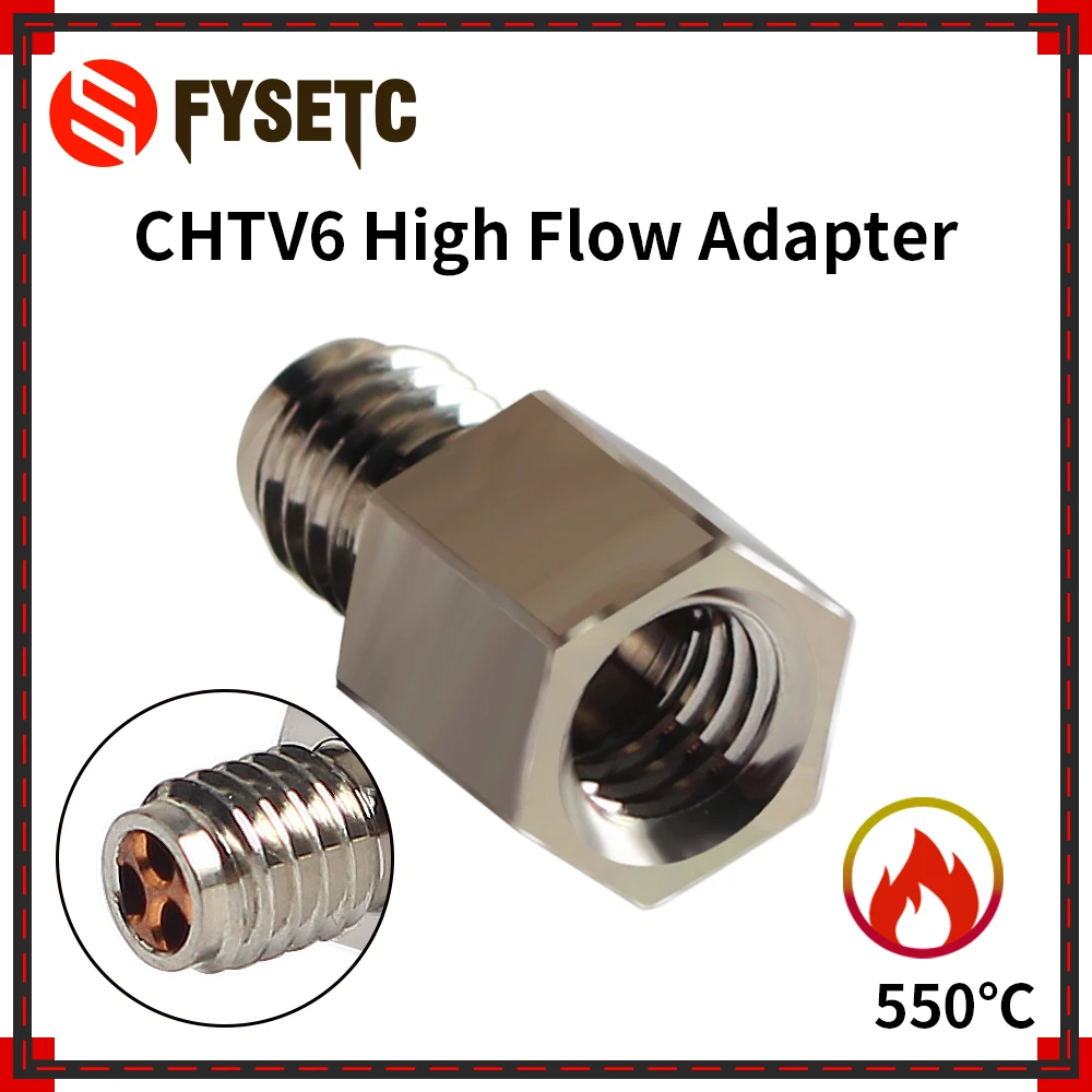 FYSETC V6 Plus Adapter to Increase the Flow Of V6/Rapido Hotend For 3D Printing Adapt To CHTNozzles 3D Printer Part High-speed