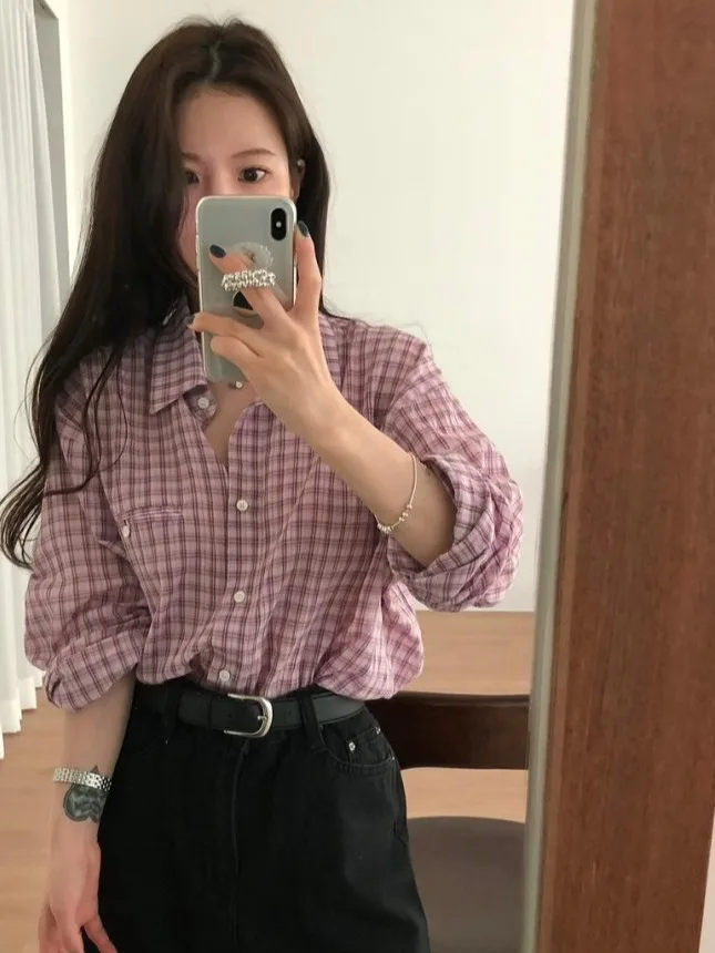 Fre Stripe femmes irt Chic été ample longue Sve Protection solaire boutonné âge défense haut trajet Sle bulle Sve