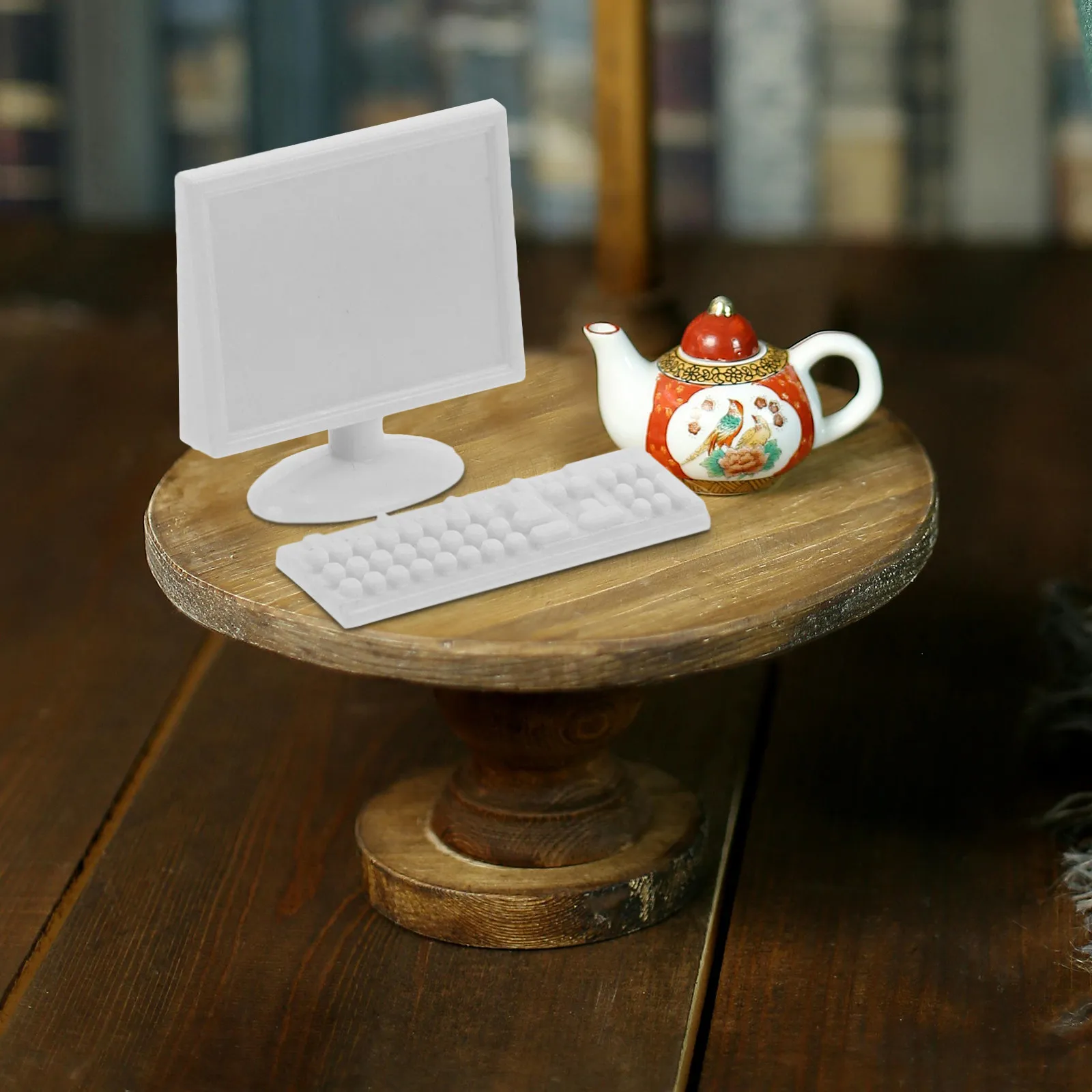 6Sets Dollhouse Miniature Computer Keyboard Accessories Realistic Desktop Setup for DIY House Layout and Decoration