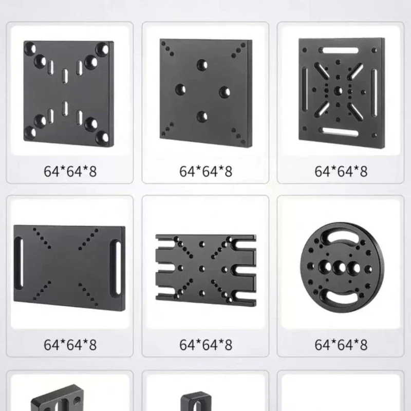 M3/M4/M6 Screw Hole Optical Slide Table Adapter Plate Porous Fixed Aluminum Plate High-precision Translational Connection