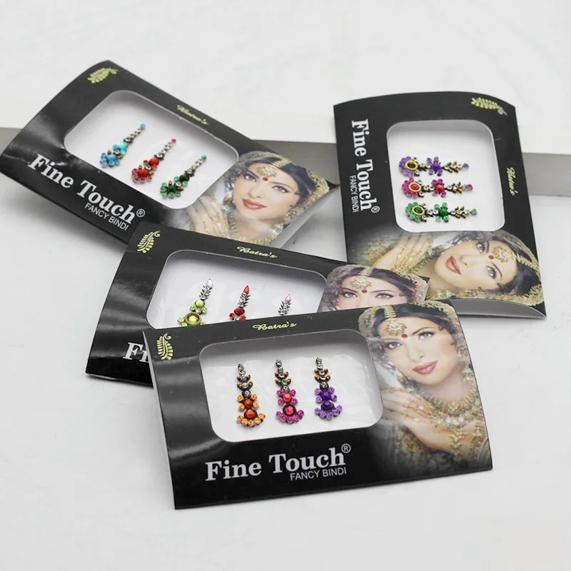 مجموعة من 3 قطع من لاصقات الحواجب الملونة للرقص الشرقي، إكسسوارات هندية للرياضة واليوغا واللياقة البدنية #1