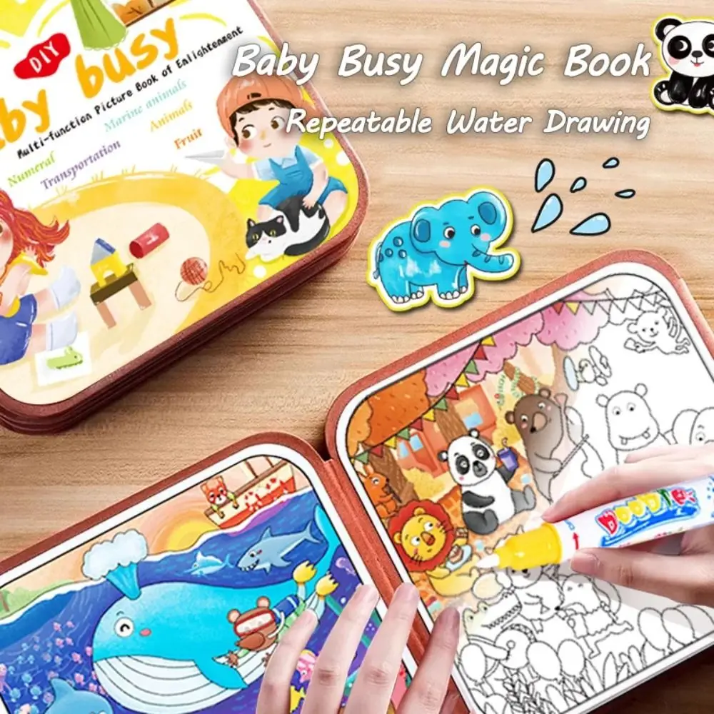 

1set Water Painting Baby Hand-torn Book Doodle Early Cognition Baby Busy Drawing Toys Mess-free DIY Baby Montessori Book