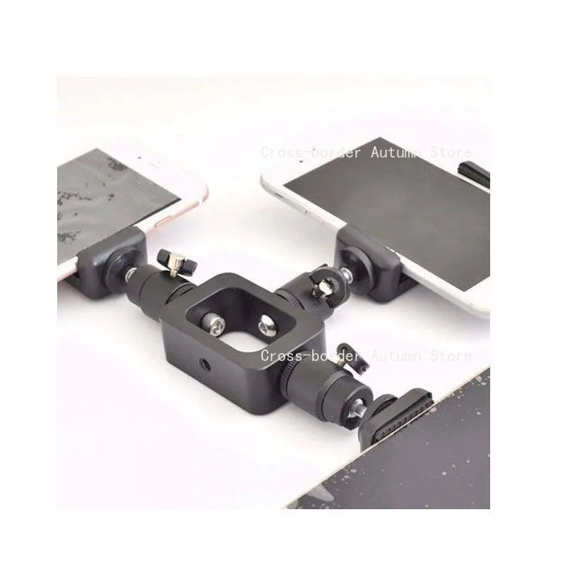 All Metal Three Position Phone Clip Holder Tripod Head Universal Rotating Bracket For Live Stream Shooting