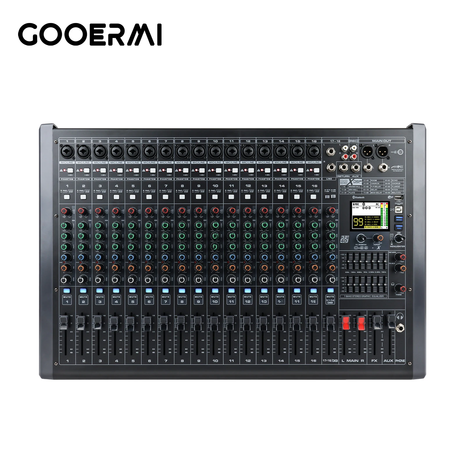 GOOERMI BT Series Audio Mixer 10/14/18CH 350W Powered Console with USB & DSP Effects (110V/220V) - view 4