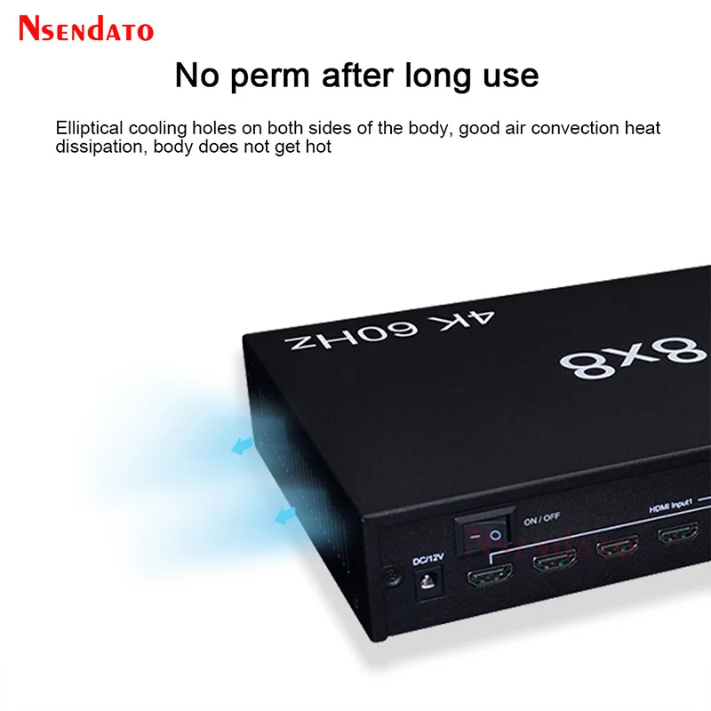 HDMIマトリックススイッチスプリッター,PCからTVモニター用のedid rs232を備えたスイッチャーアダプター,8 in 8出力,4k, 60hz