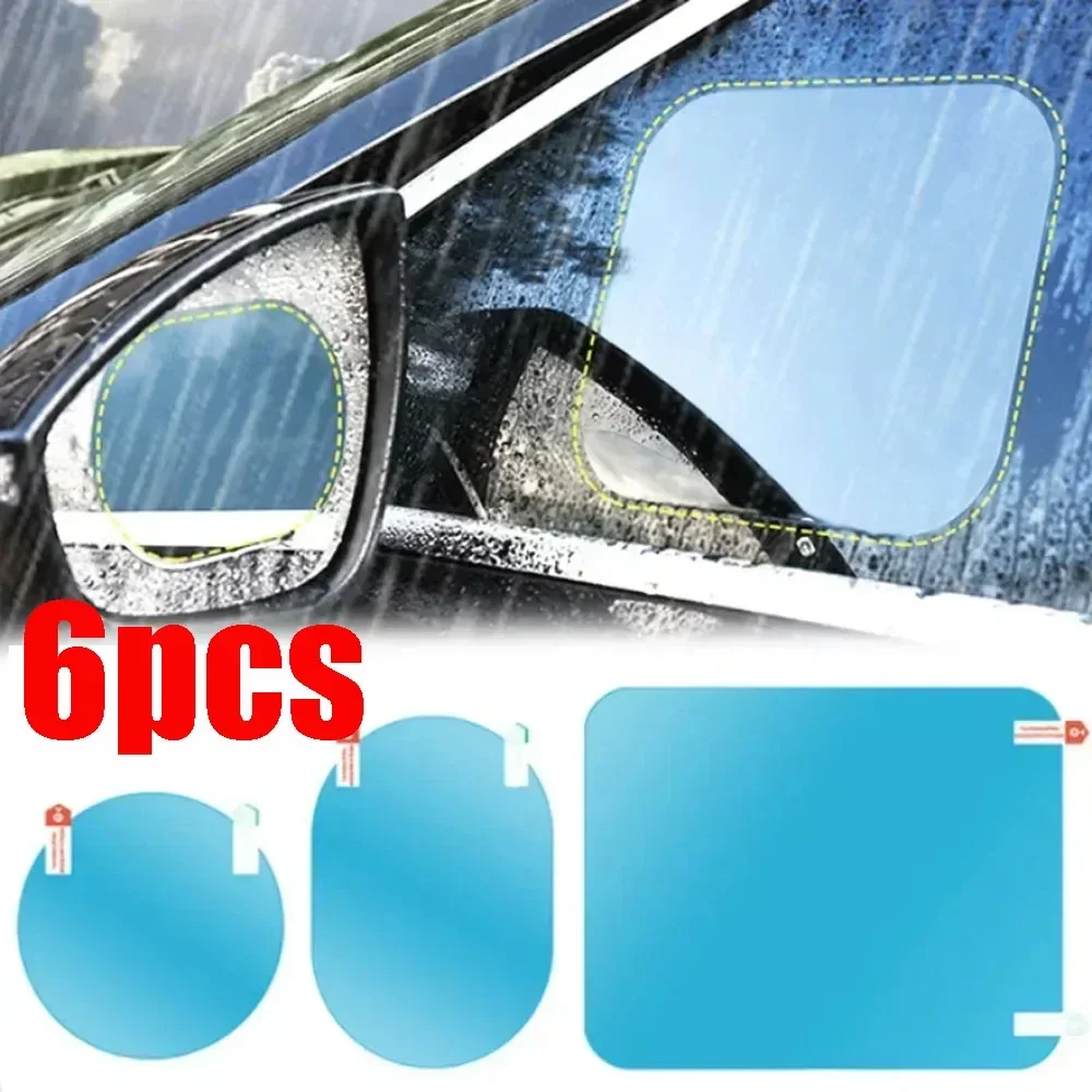 Car Truck Rearview Mirror Rainproof Film Window Glass Anti-fog Waterproof Stickers Rainy Day Safe Driving Rain Proof Films Tools