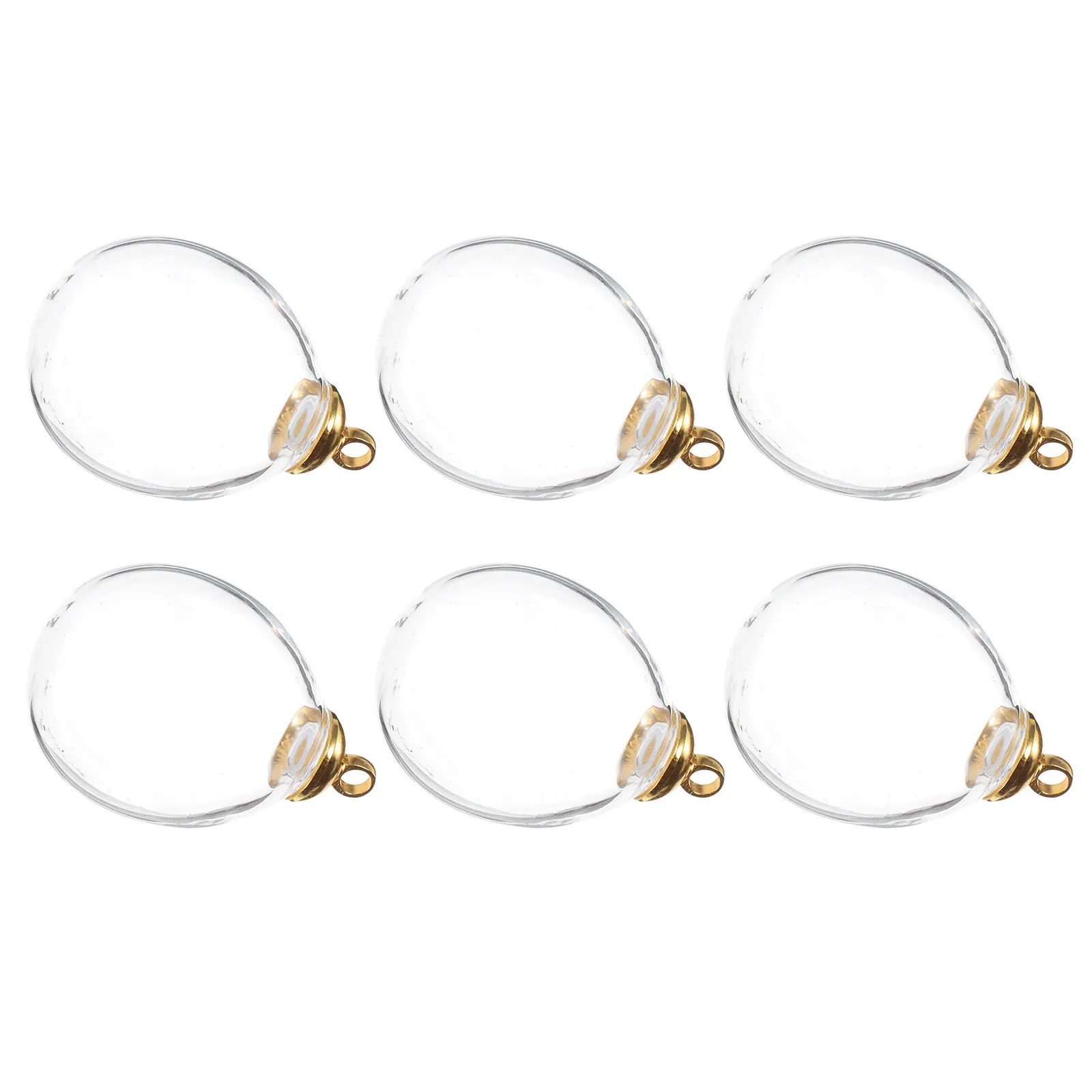 6Pcs Mini Glass Globe Bottles Transparent Fillable Vial Charms with Lids for Wedding Decor Party DIY Craft Jewelry Making