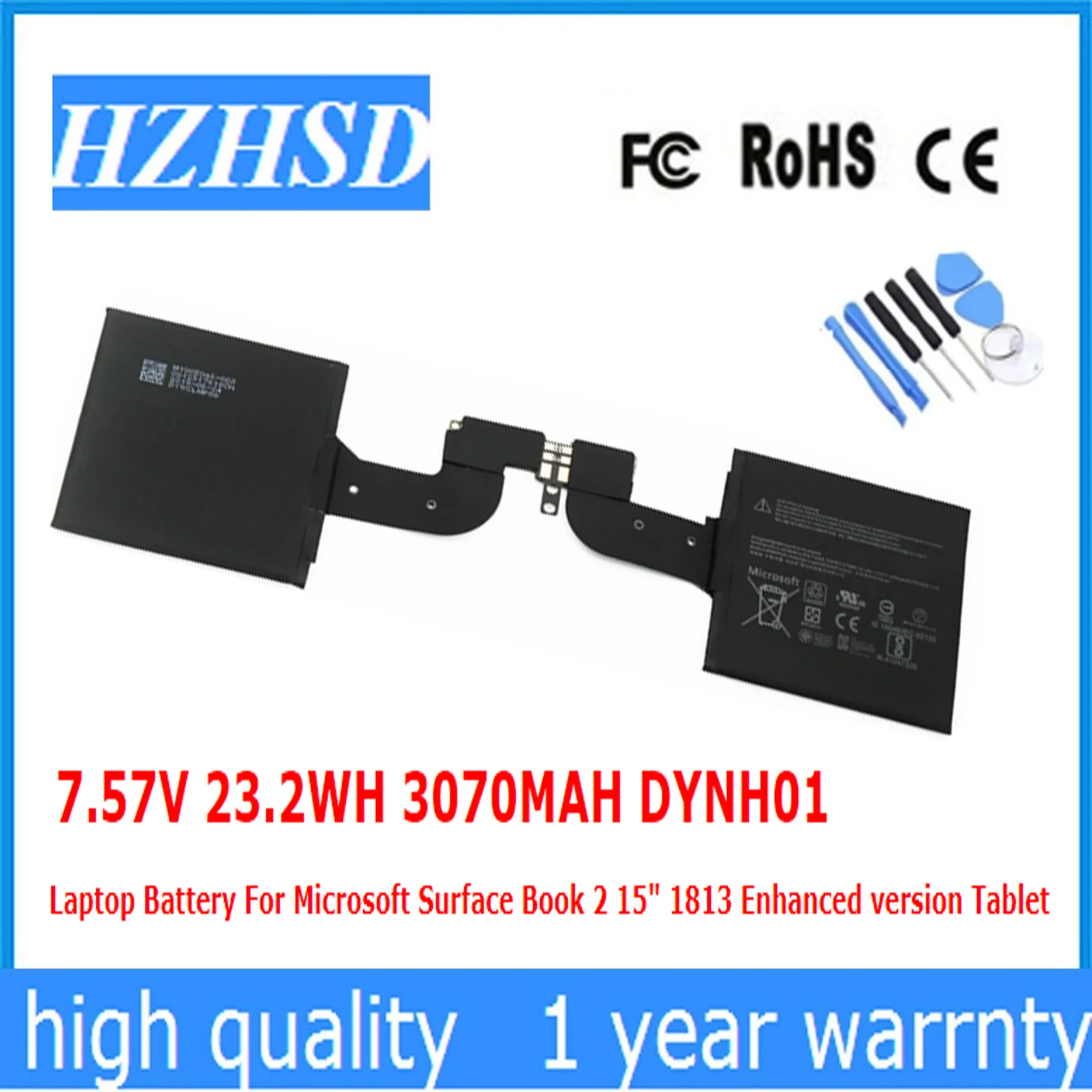 

7.57V 23.2WH 3070MAH DYNH01 Laptop Battery For Microsoft Surface Book 2 15" 1813 Enhanced version Tablet