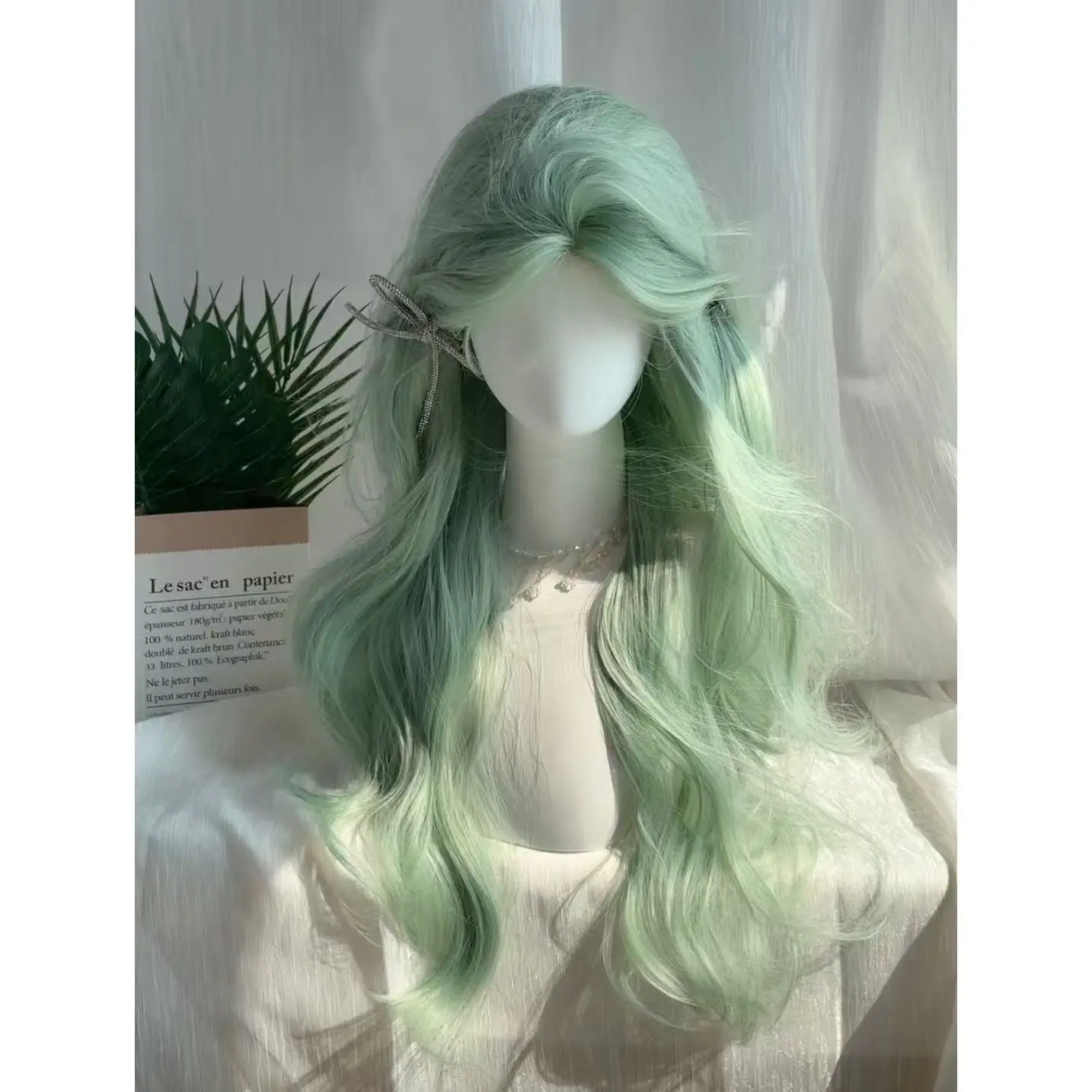 Wig Summer New Korean Atmosphere Big Waves Medium Divided Long Curly Hair