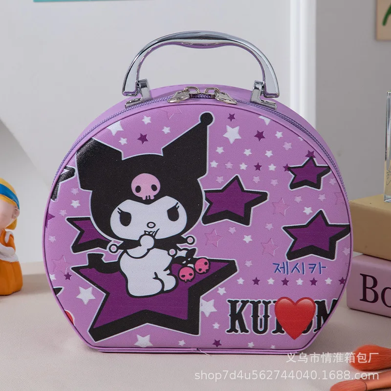 Sanrios Yeni Mini Bavul Karikatür Kuromi Kawaii Karikatür Kozmetik Çantası Su Geçirmez Taşınabilir Kozmetik Durumda Sevimli saklama çantası