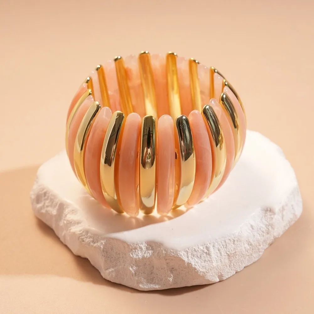 واسعة الاكريليك الإسورة البوهيمي مطاطا حبل حبة مبالغ فيها سوار أوروبا الأمريكية نمط الهيب هوب الرجعية اليد الدائري الديكور #1