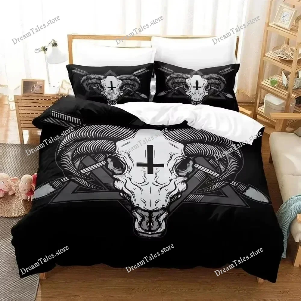 3D Printed Dark Satanic Bedding Set Duvet Cover Bedroom Comforter Covers Single Twin King Size Quilt Cover Home Textile