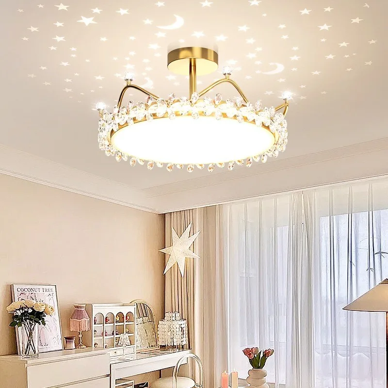 

Modern Crystal ceiling lamp crown living room lamps LED Restaurant Crystals Hanging Pendant Light For Living Home Decor