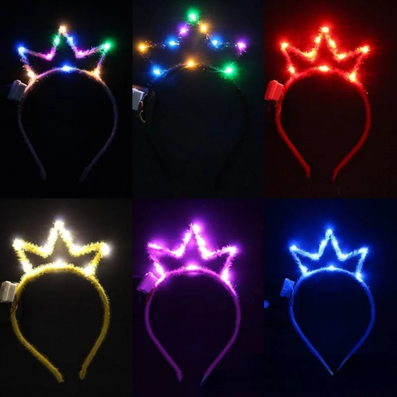 10pcs  Children Adult Girl LED Lights Glow Crown Headband Costume Birthday Wedding Decoration    Christmas