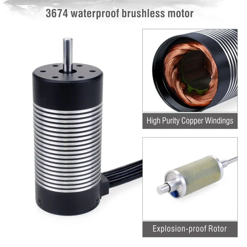 Rocket 3674 Waterproof Motor 1580KV 2250KV Brushless Sensorless Motor 5mm for 1/10 RC Car Traxxas WLtoys 10428 12428 Accessories